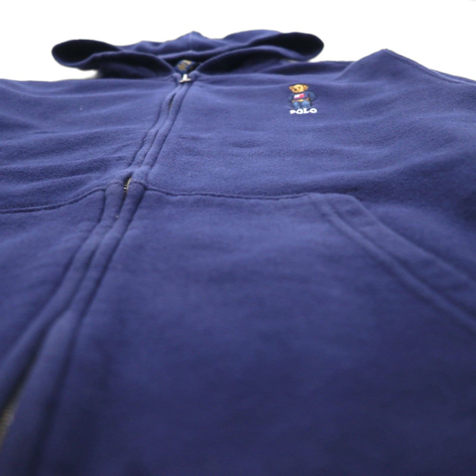 POLO RALPH LAUREN Polo Bear felpa con zip intera L blu navy cotone