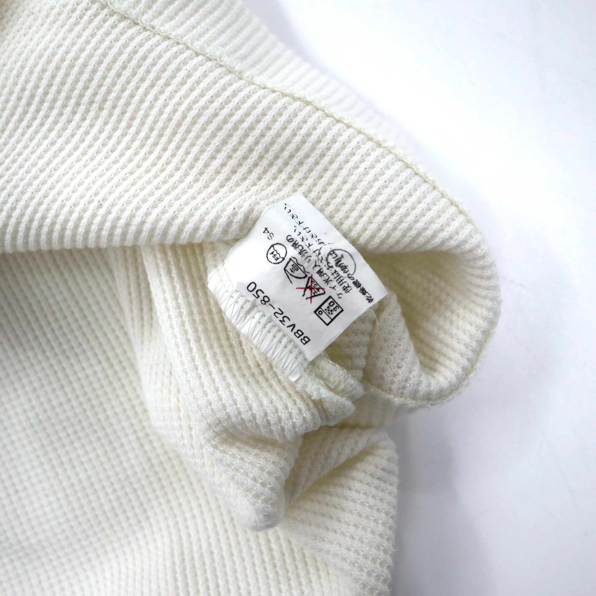 Polo Burberrys waffle M bianco cotone con logo a punto singolo vecchio fabbricazione giapponese