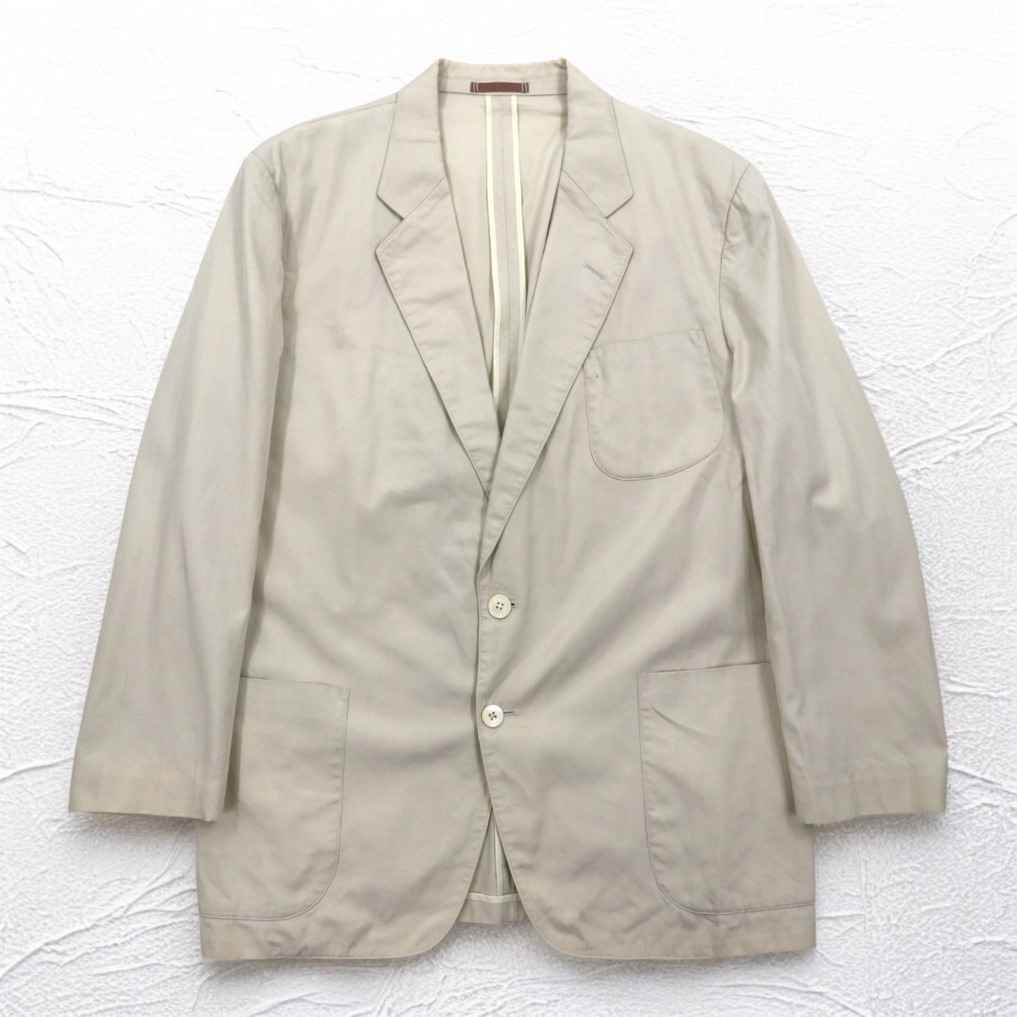 Burberrys Old Blazer Monopetto a 2 Bottoni L Beige Cotone Made in Japan