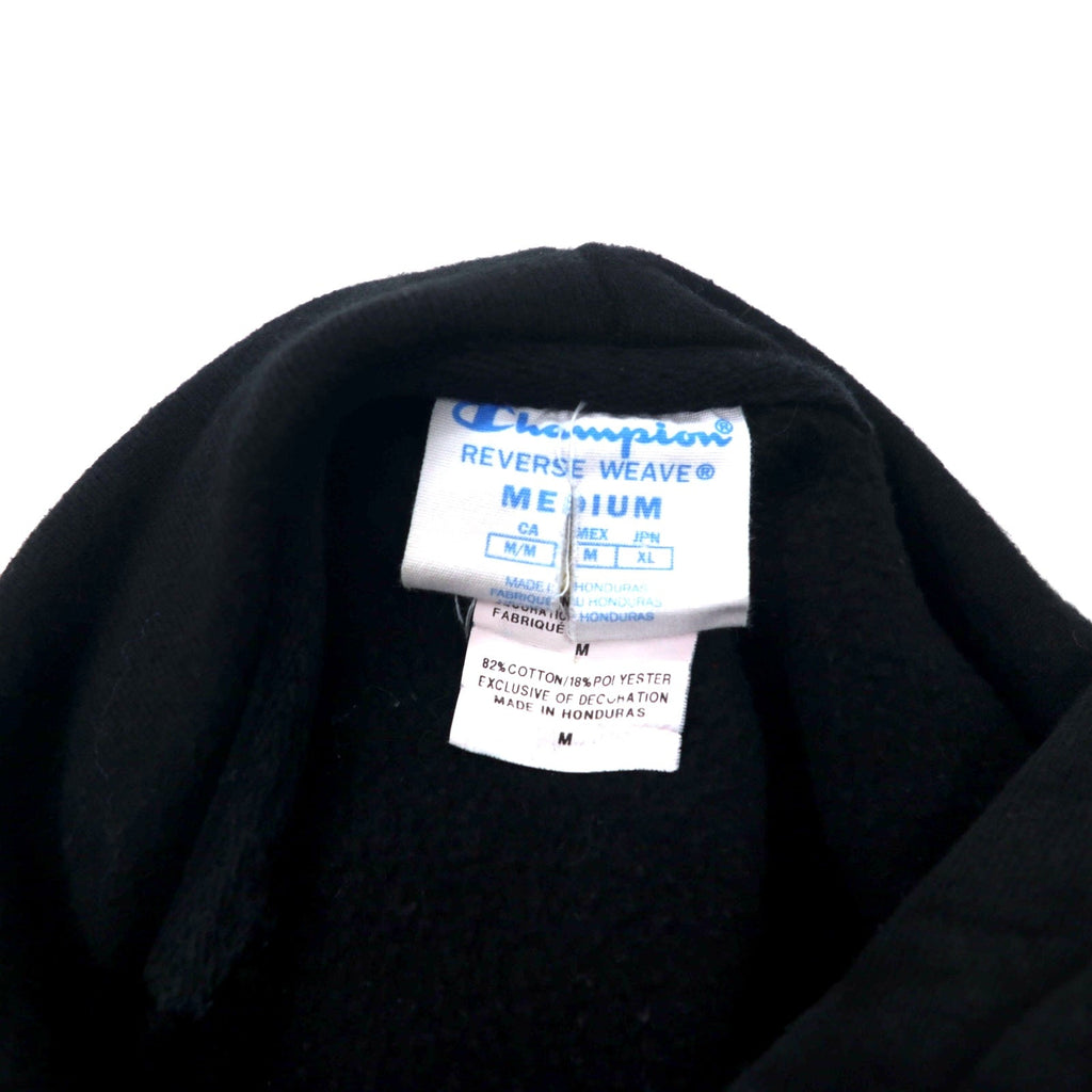 Felpa con cappuccio Champion Reverse Weave, pullover, taglia XL, colore nero, in cotone, interno felpato, con etichetta blu (replica), made in Honduras.