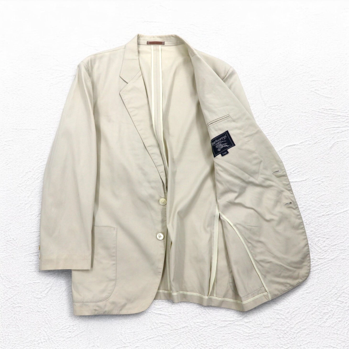 Burberrys Old Blazer Monopetto a 2 Bottoni L Beige Cotone Made in Japan