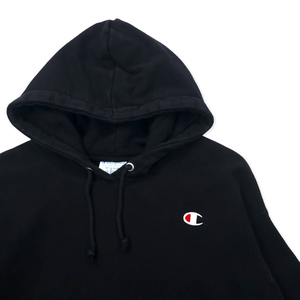 Felpa con cappuccio Champion Reverse Weave, pullover, taglia XL, colore nero, in cotone, interno felpato, con etichetta blu (replica), made in Honduras.