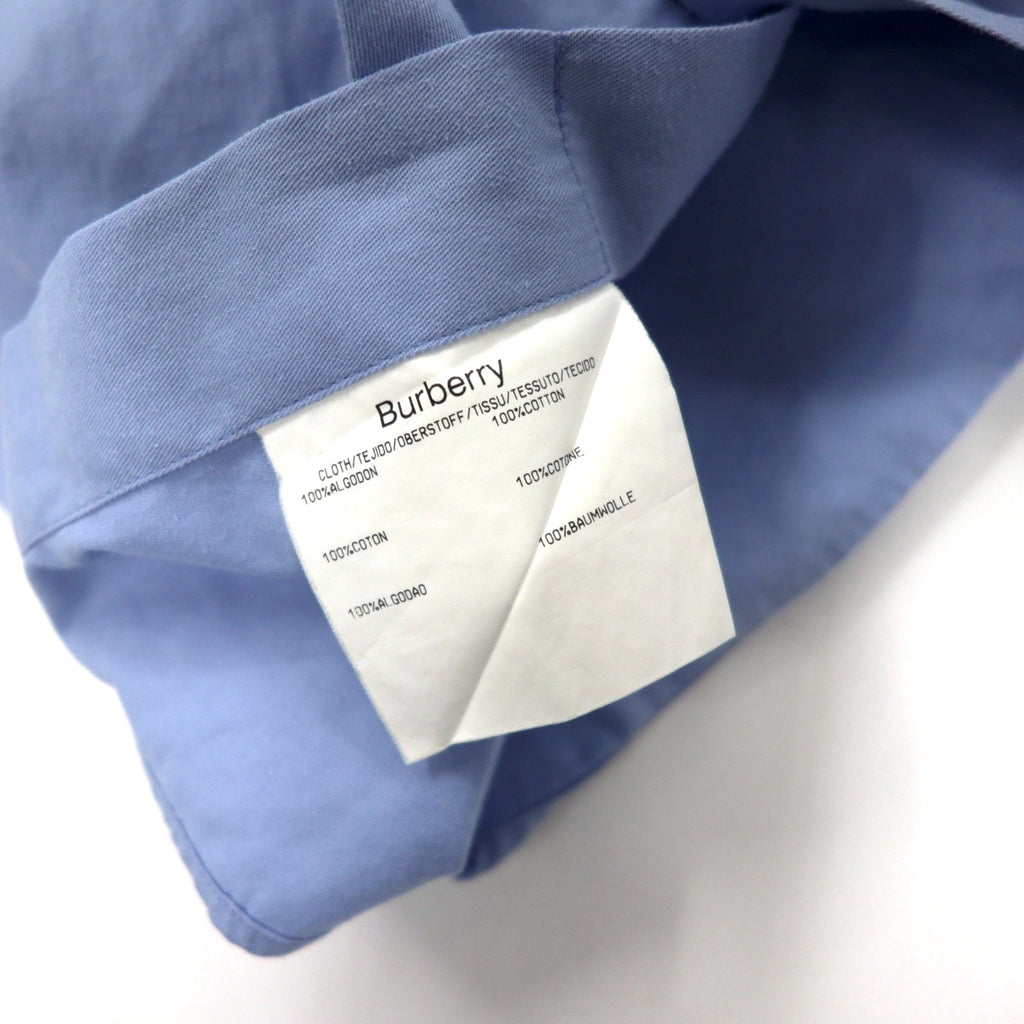 BURBERRY Camicia button-down XL in cotone blu con logo ricamato, made in Spagna