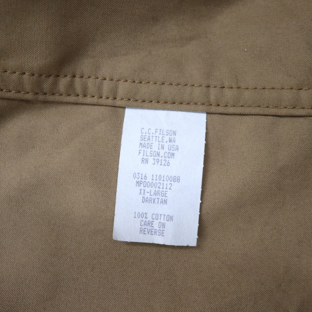 FILSON USA製 TIN CLOTH FIELD HUNTING COAT ハンティングジャケット 2XL ベージュ オイルドコットン  ティンクロス フィールドコート 11010088