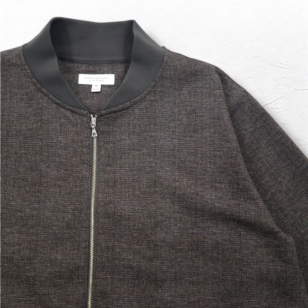 BEAUTY&YOUTH UNITED ARROWS Giacca a zip in tessuto scuba a quadri M Grigio 1227-180-0691