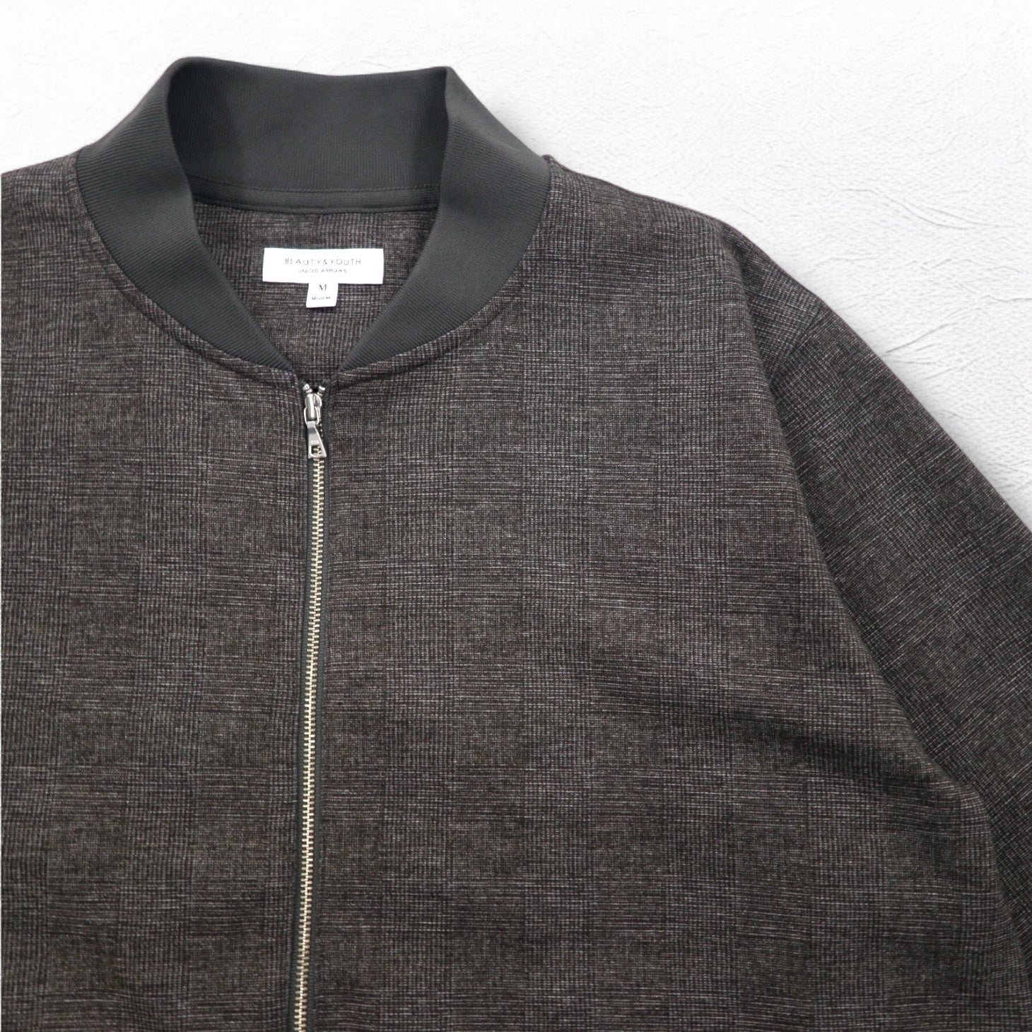 BEAUTY&YOUTH UNITED ARROWS Giacca a zip in tessuto scuba a quadri M Grigio 1227-180-0691