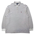 Nautica USA anni '90 polo a maniche lunghe XL bianca a righe in cotone con logo ricamato