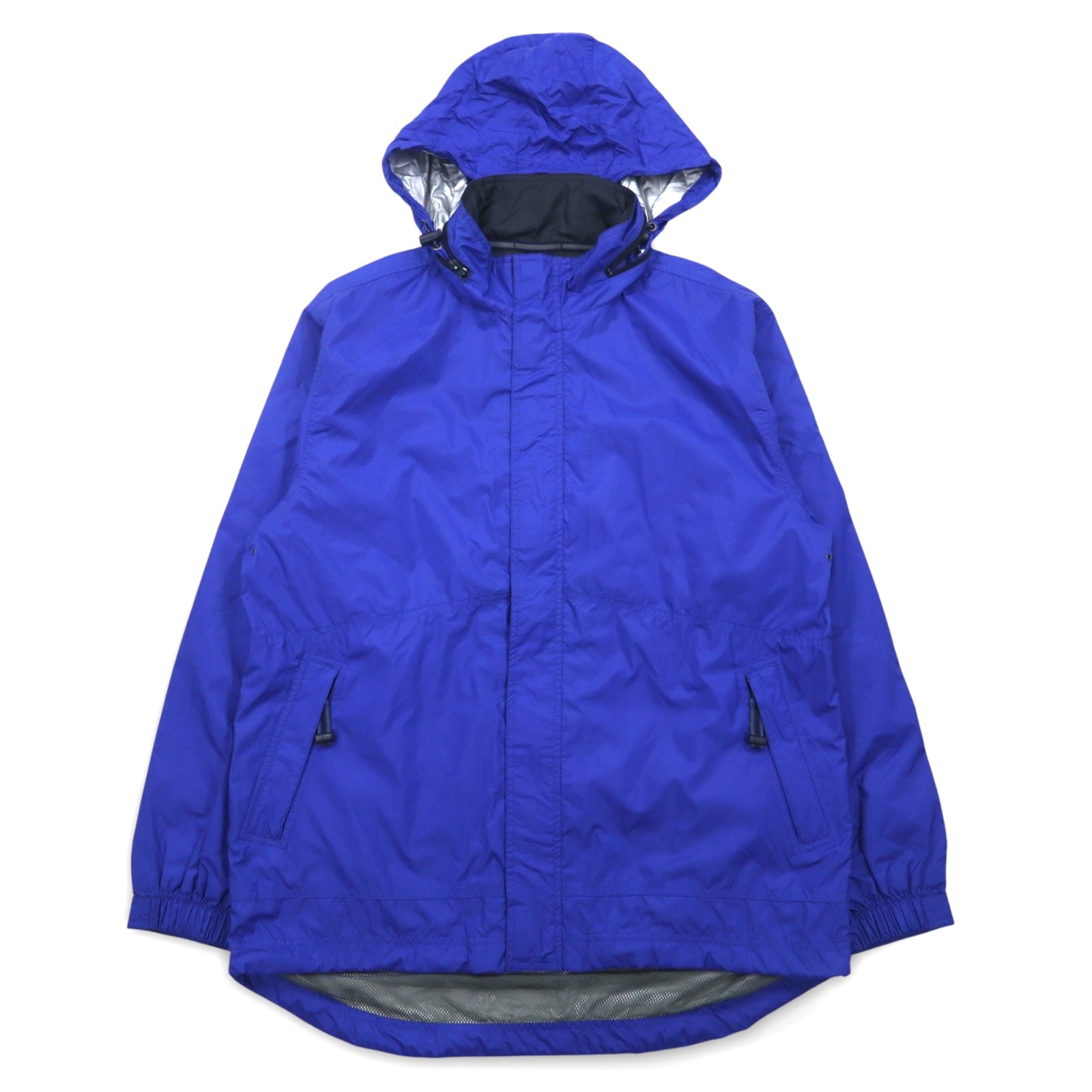 GAP anni 2000 Old Gap giacca shell in ripstop L blu poliestere impermeabile con cappuccio a scomparsa