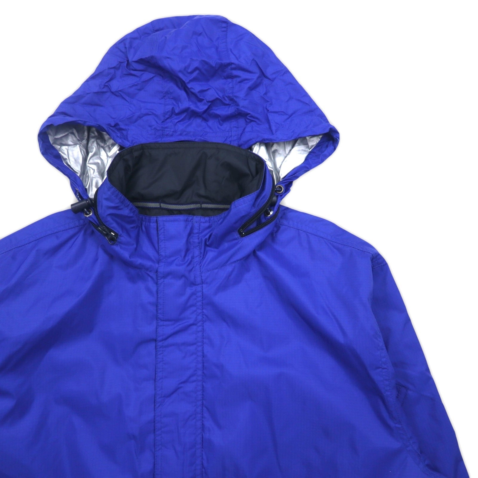 GAP anni 2000 Old Gap giacca shell in ripstop L blu poliestere impermeabile con cappuccio a scomparsa