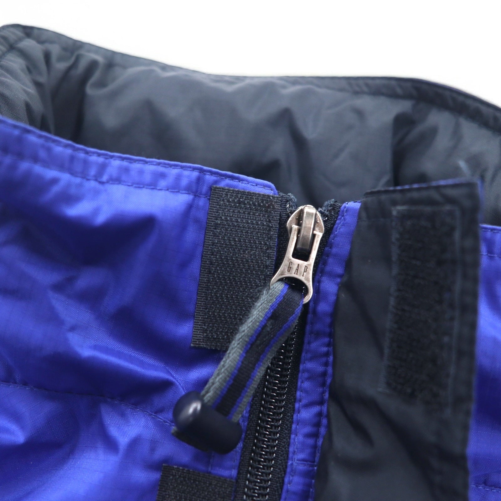 GAP anni 2000 Old Gap giacca shell in ripstop L blu poliestere impermeabile con cappuccio a scomparsa