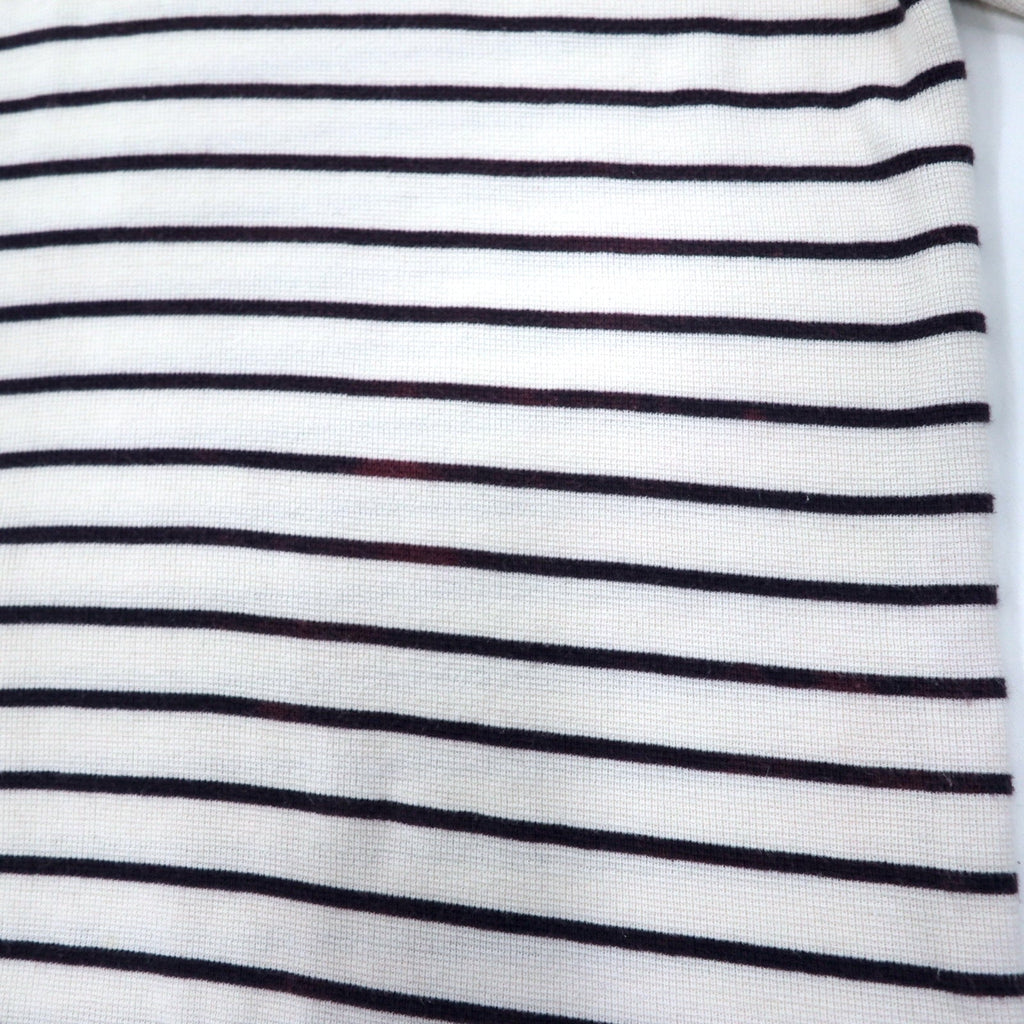 Nautica USA anni '90 polo a maniche lunghe XL bianca a righe in cotone con logo ricamato