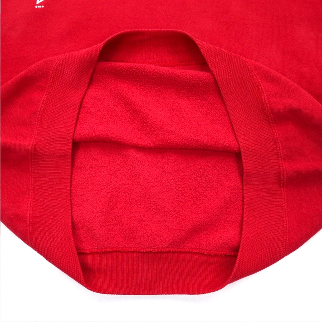 Lee Anni '90 USA Made Felpa stampata FAIRVIEW L Rossa Cotone Felpata Logo ad arco