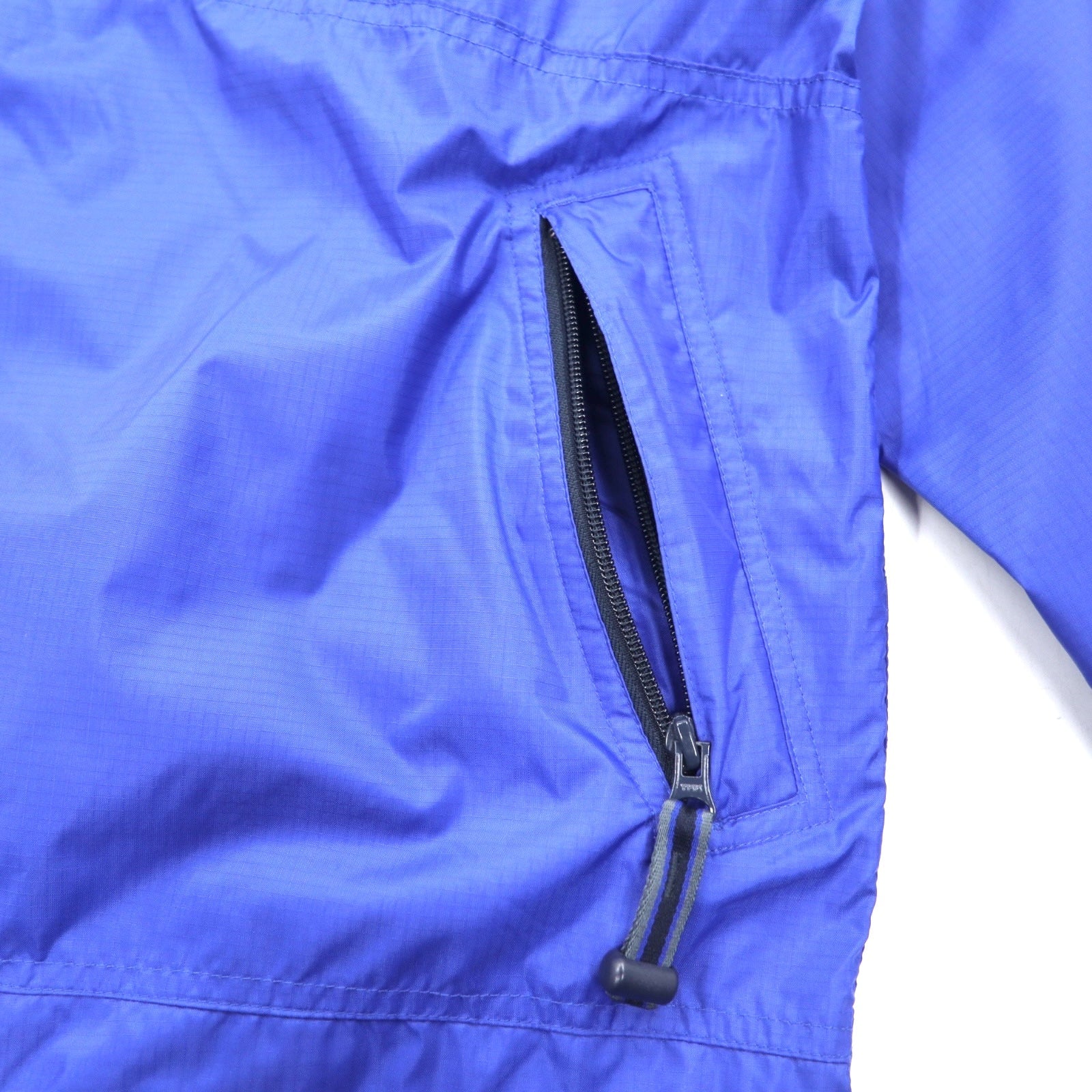 GAP anni 2000 Old Gap giacca shell in ripstop L blu poliestere impermeabile con cappuccio a scomparsa