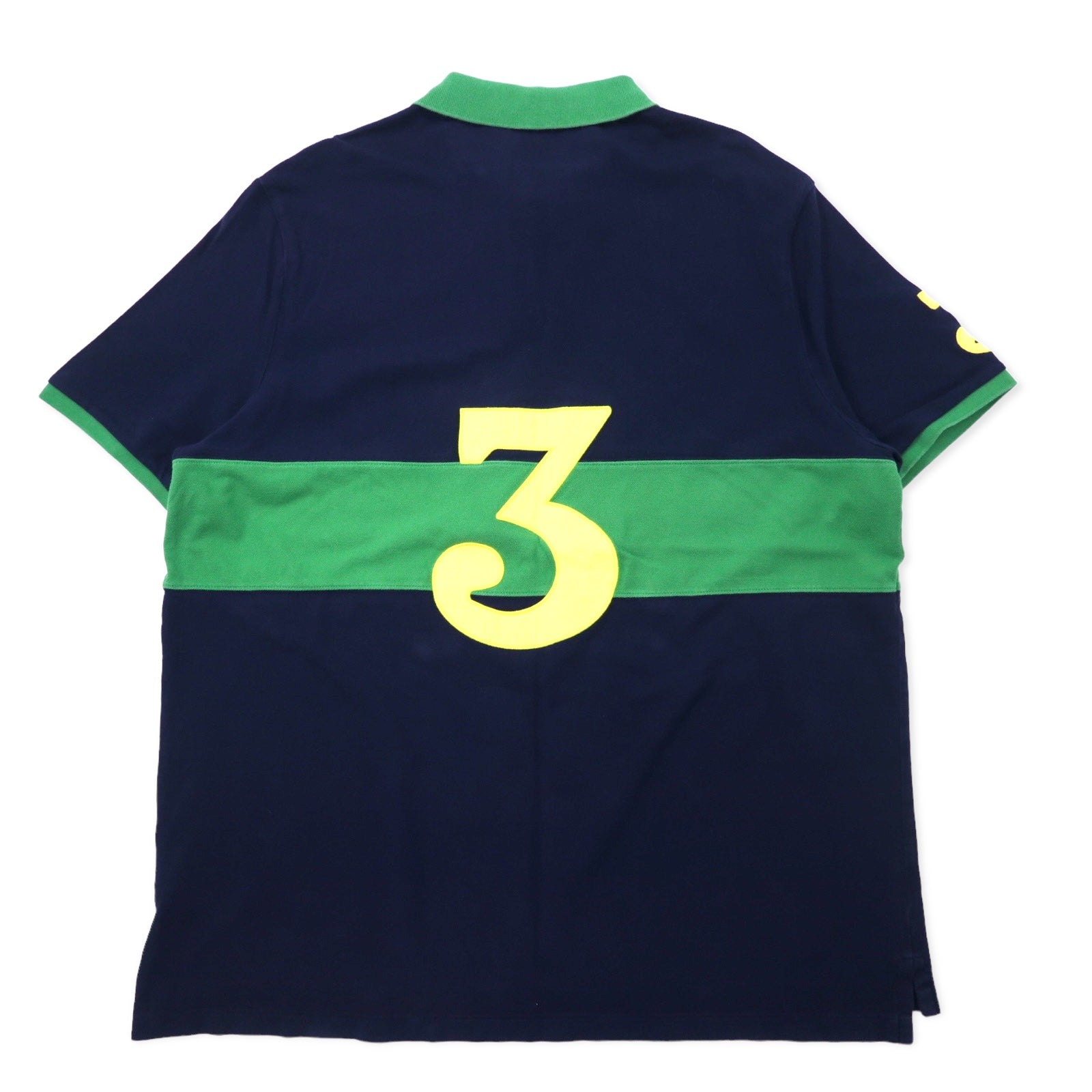 POLO RALPH LAUREN ナンバリング ポロシャツ XXL ネイビー コットン CLASSIC FIT 鹿の子 RLPC ポニー刺繍 ビッグサイズ