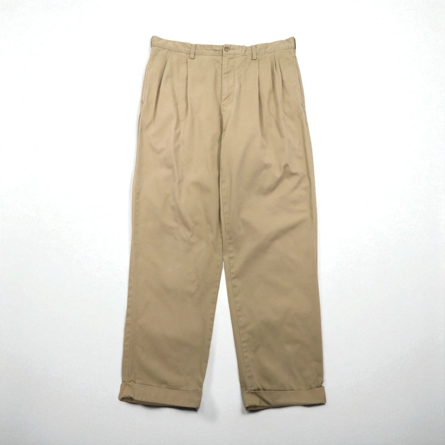 Polo Ralph Lauren 90年代 2タック ワイド チノパンツ L ベージュ コットン プリーツ