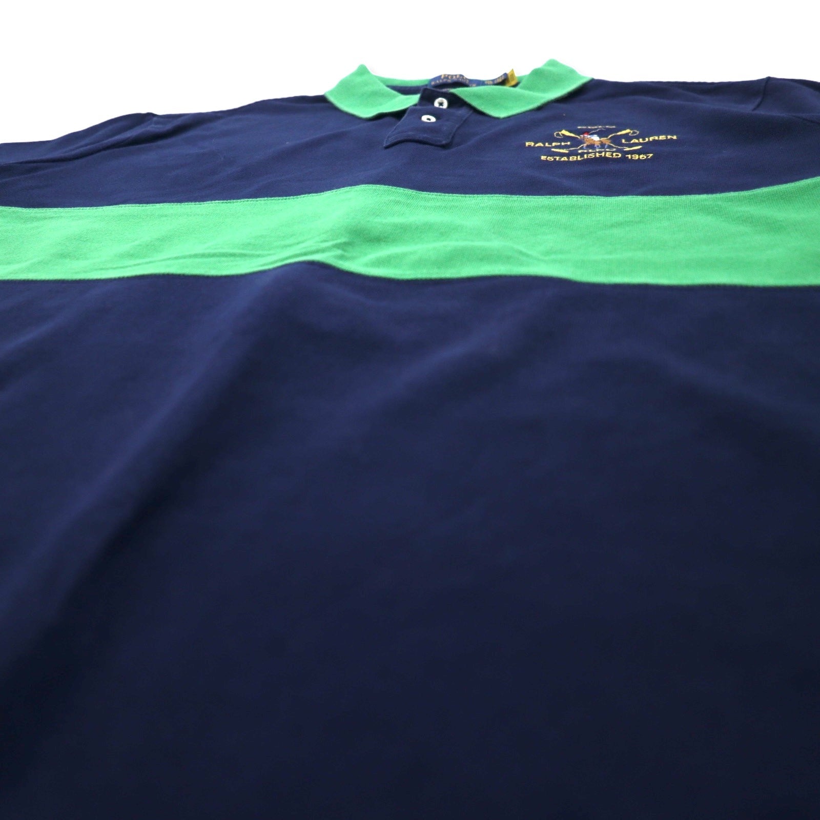 POLO RALPH LAUREN Polo numerata XXL blu marino cotone CLASSIC FIT piqué ricamo pony RLPC taglia grande