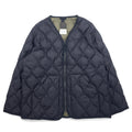 TAION Giacca piumino militare con scollo a V e zip laterale con doppia cerniera XXXL nero con spacchi 101ALSZML-1