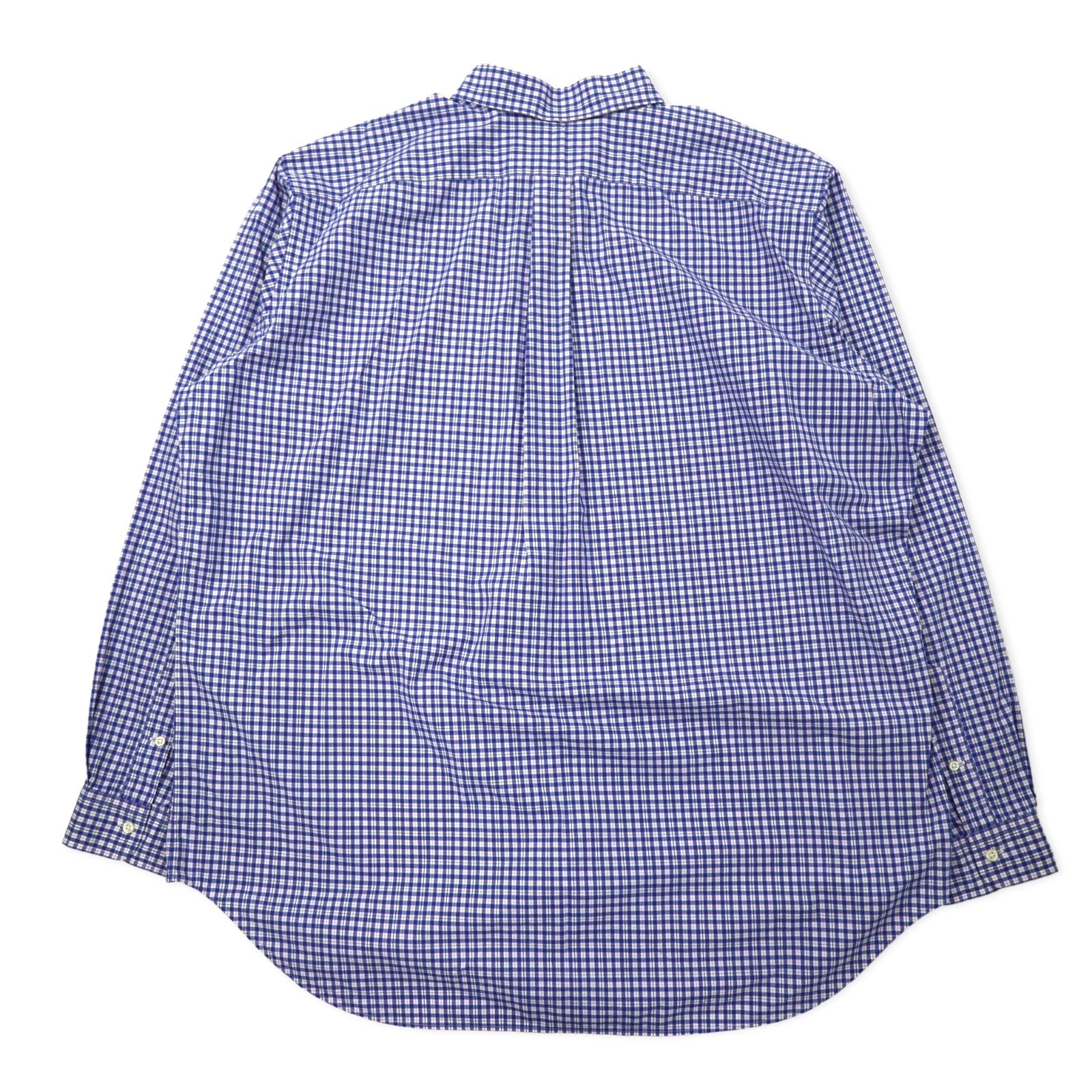 RALPH LAUREN Camicia Button-Down 2XLT TALL Blu Gingham Cotone Ricamo Small Pony Taglia Grande