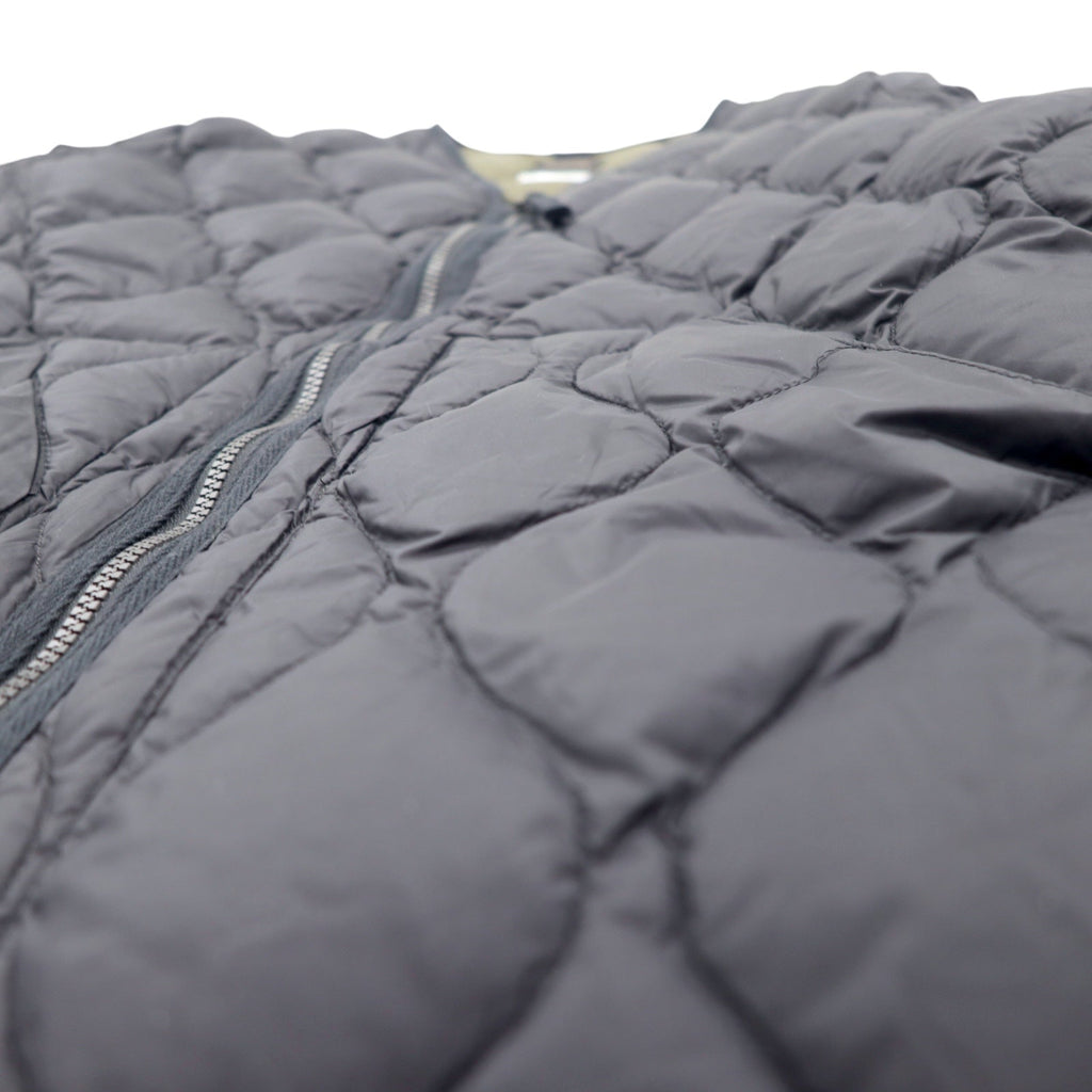 TAION Giacca piumino militare con scollo a V e zip laterale con doppia cerniera XXXL nero con spacchi 101ALSZML-1