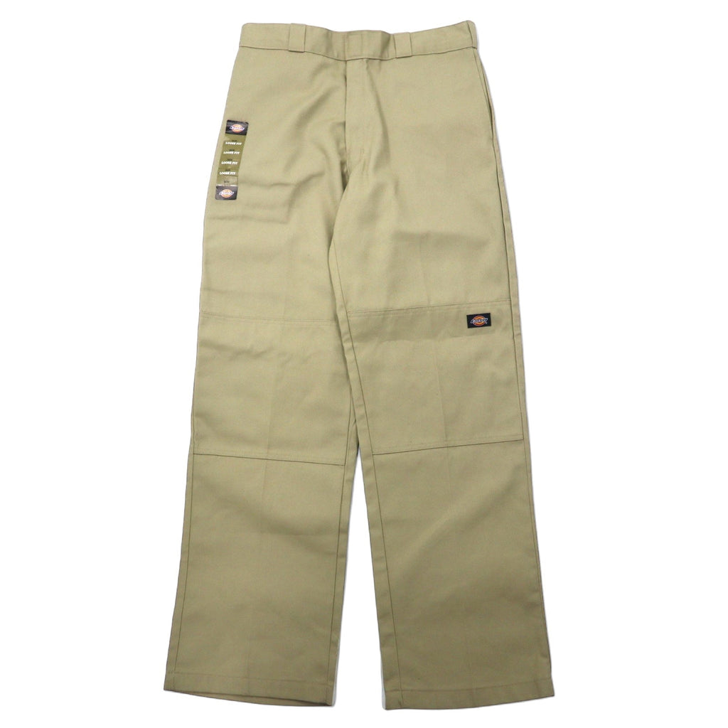 Dickies Pantaloni da lavoro gamba larga a doppia cucitura 34 beige poliestere cotone TWILL DOUBLE KNEE WORK PANTS 85283KH Made in Honduras Nuovo