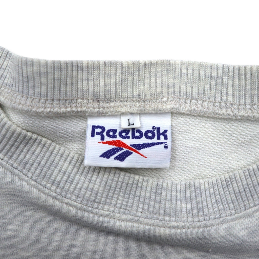 Reebok 90年代 ベクターロゴ プリント スウェット L グレー コットン