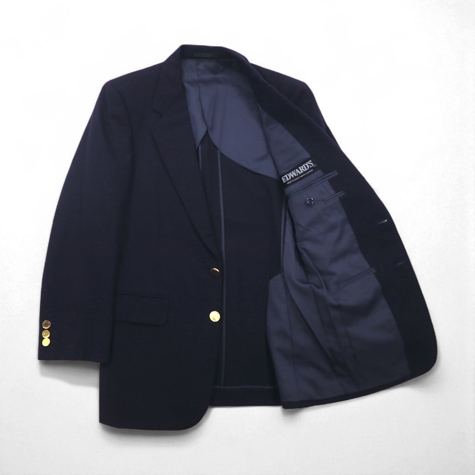 80s Vintage Blazer EDWARD'S 80年代 ブレザー 2B テーラードジャケット S  紺ブレ 金ボタン