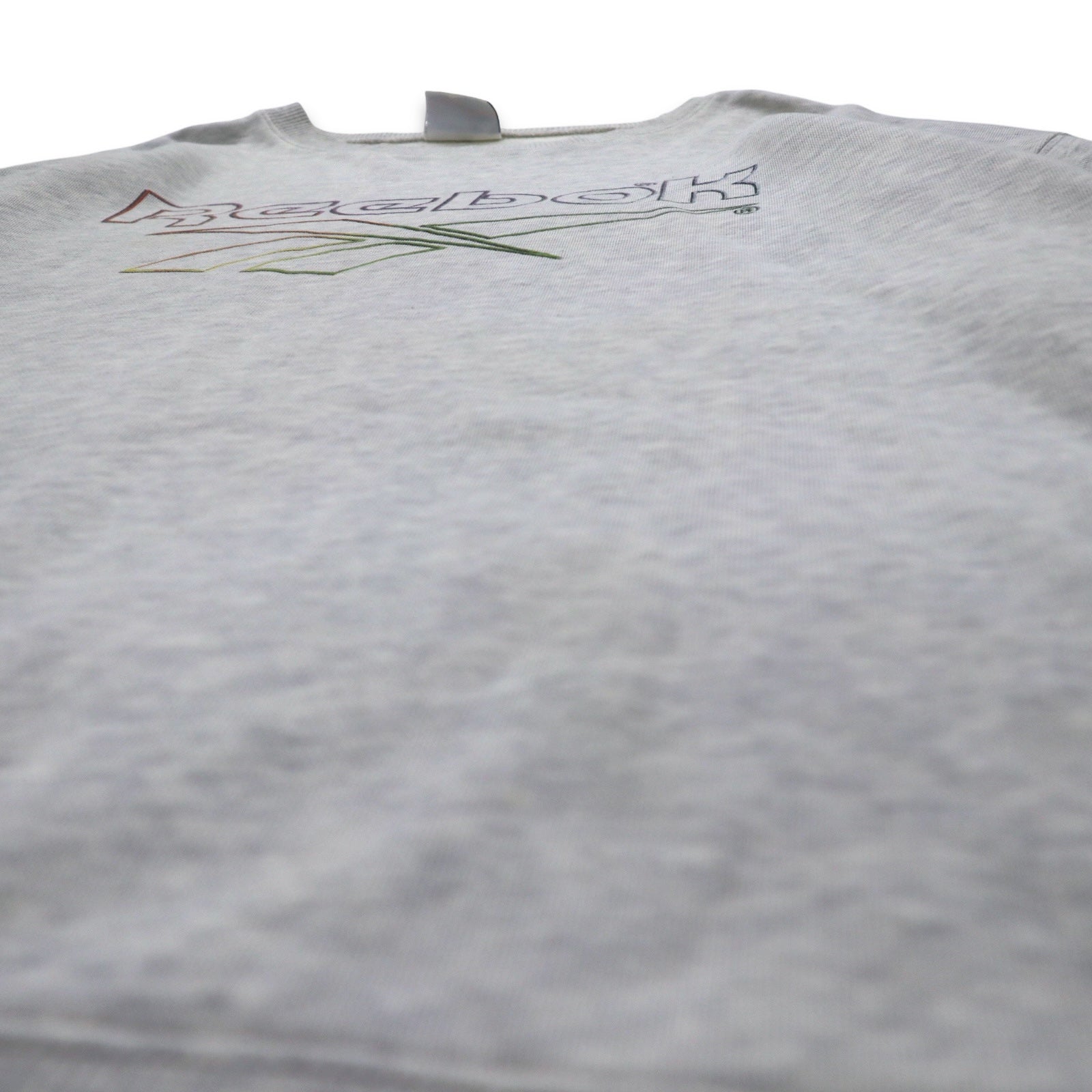 Felpa Reebok anni '90, stampa logo Vector, taglia L, grigia, cotone