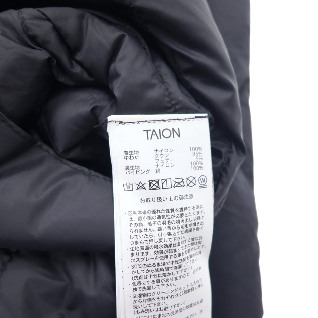 TAION Giacca piumino militare con scollo a V e zip laterale con doppia cerniera XXXL nero con spacchi 101ALSZML-1