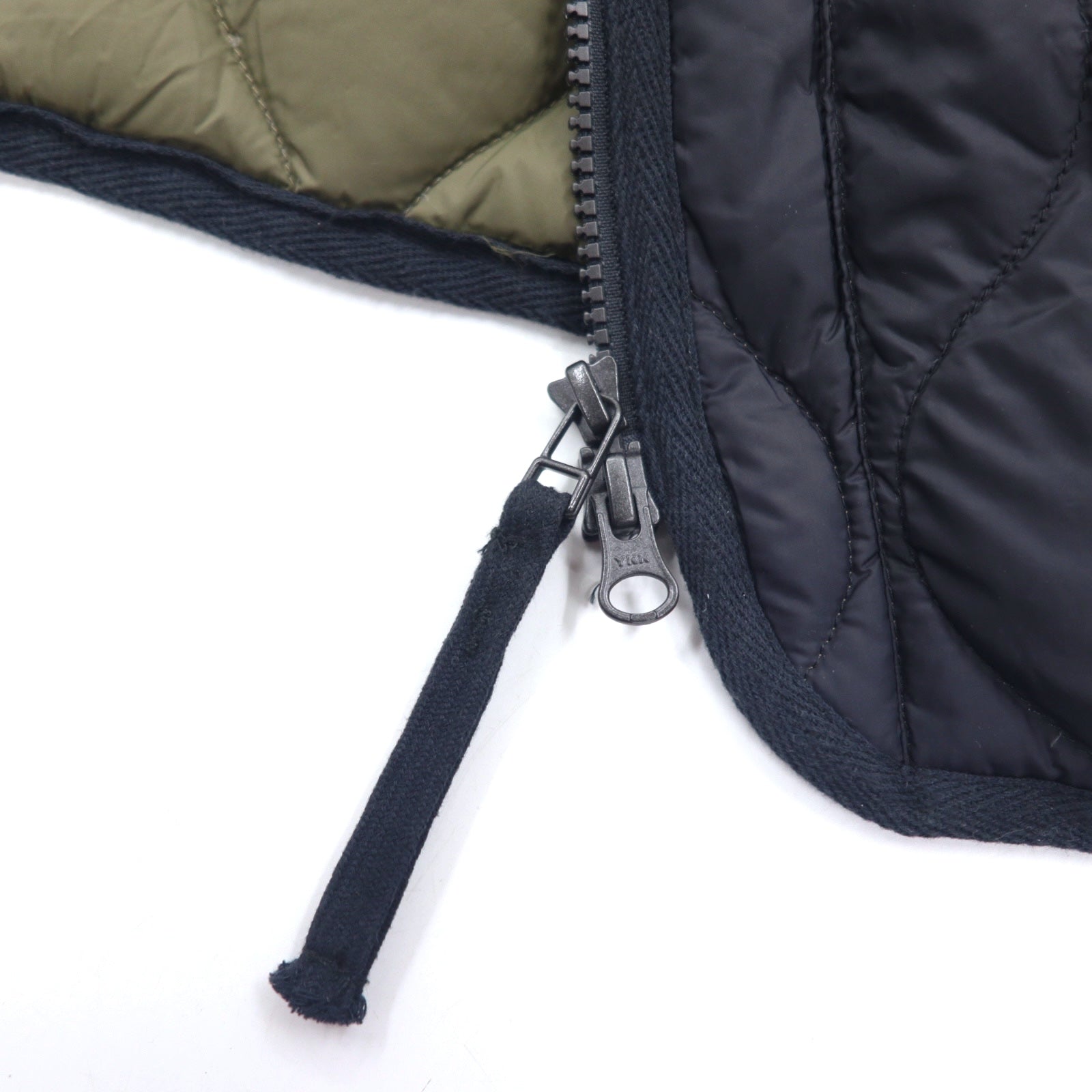 TAION Giacca piumino militare con scollo a V e zip laterale con doppia cerniera XXXL nero con spacchi 101ALSZML-1