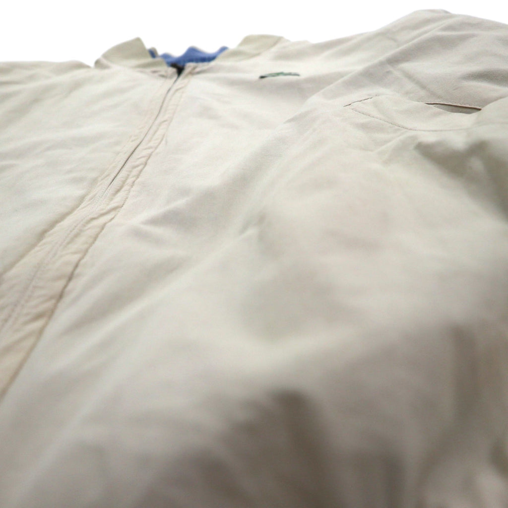 LACOSTE anni '80 giacca Harrington reversibile XL blu navy beige a quadri logo ricamato