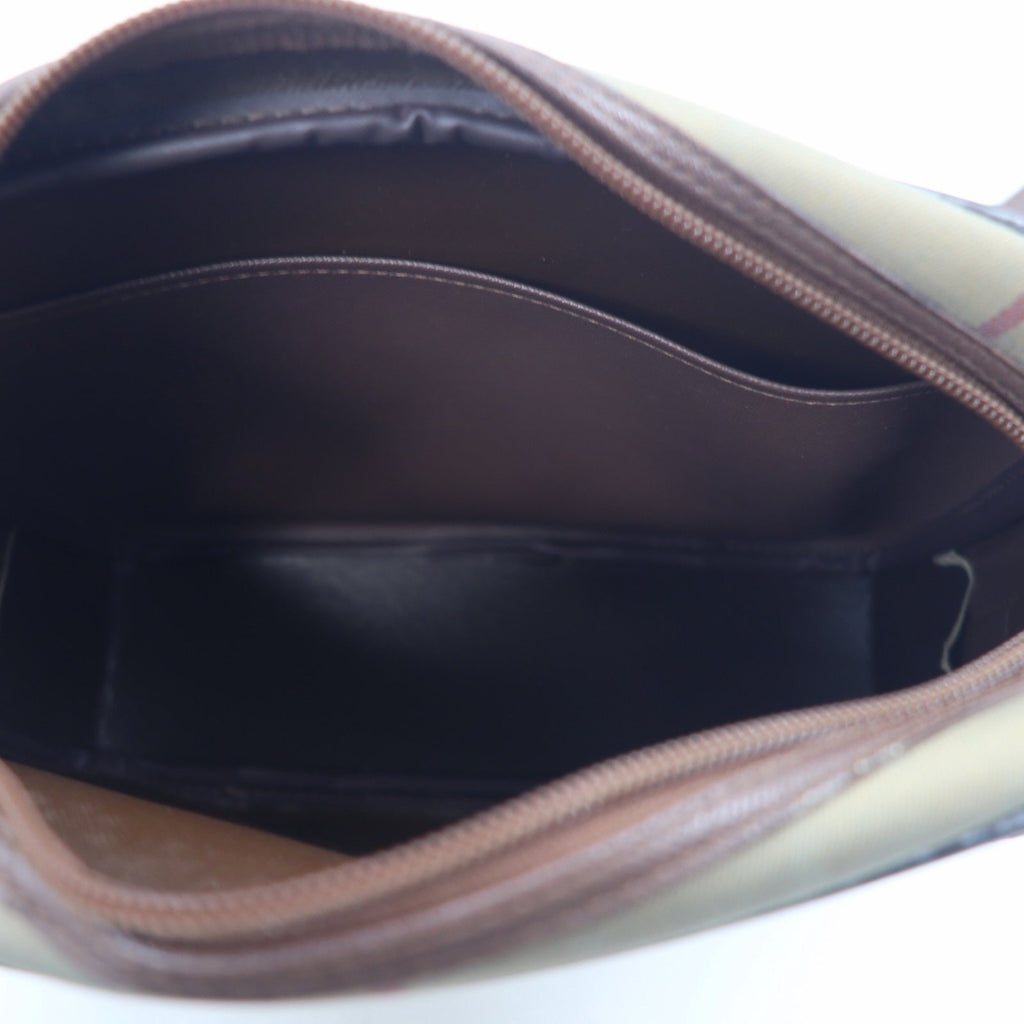 Burberrys オールド ウィンドウペン チェック カメラバッグ ショルダーバッグ ベージュ 玉虫 ナイロン キャンバス レザー