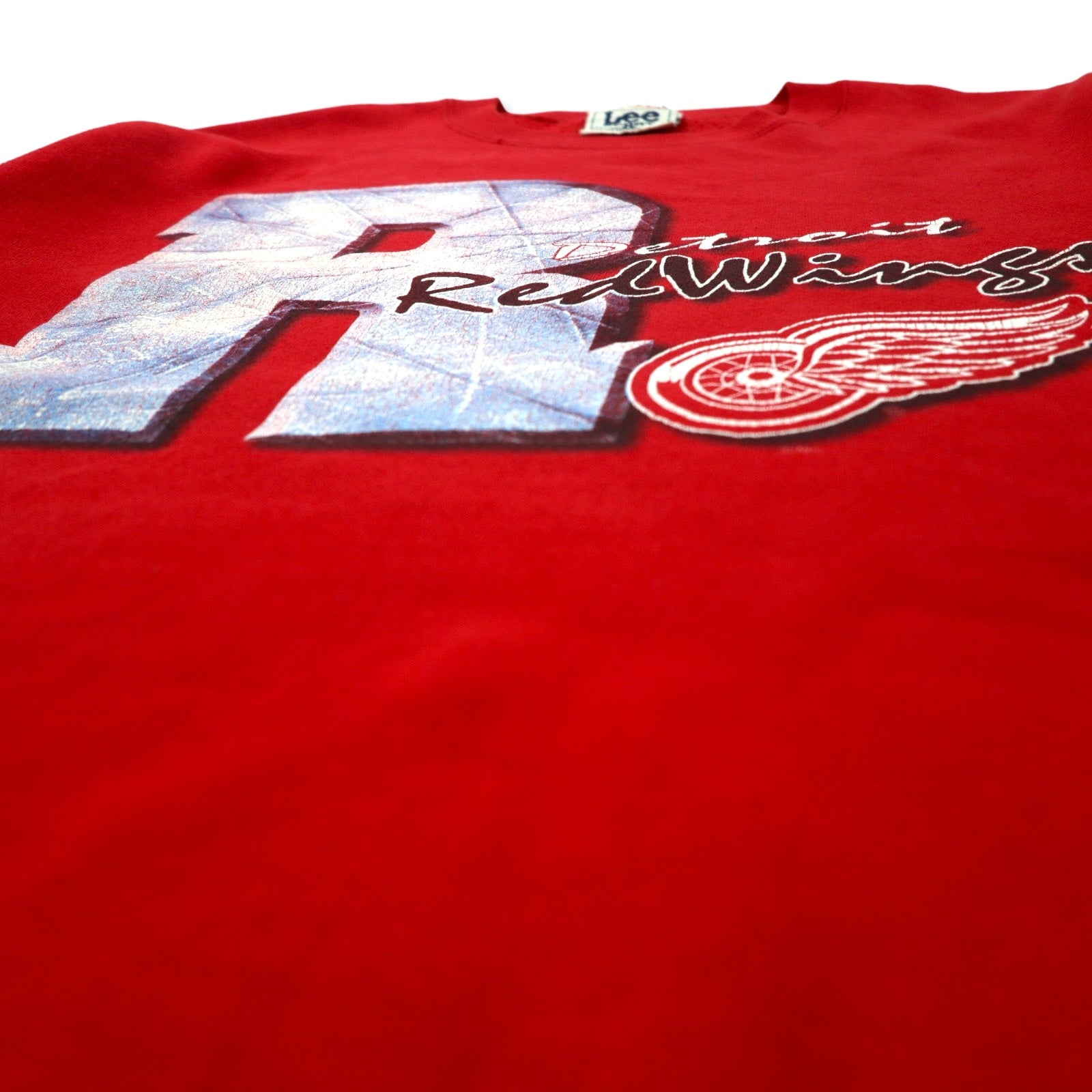 Lee SPORT USA Made Anni '90 NHL Felpa Stampata L Rossa Cotone Detroit Red Wings Taglia Grande