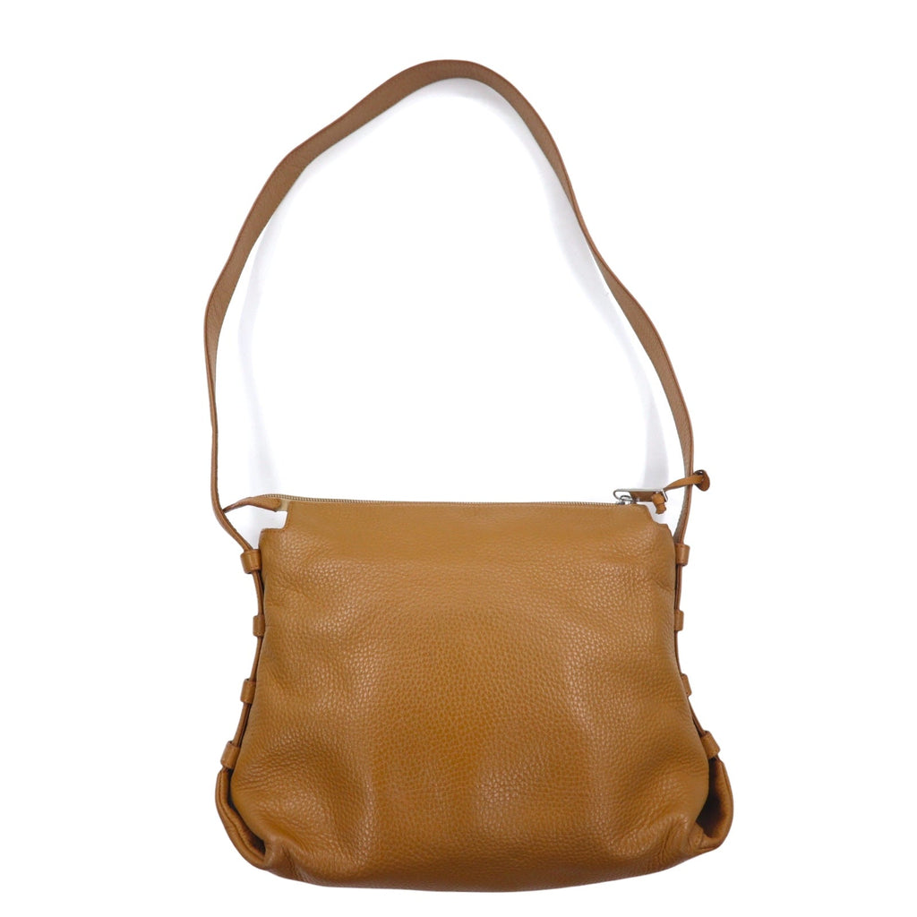 GOLD PFEIL Borsa a tracolla in pelle marrone martellata