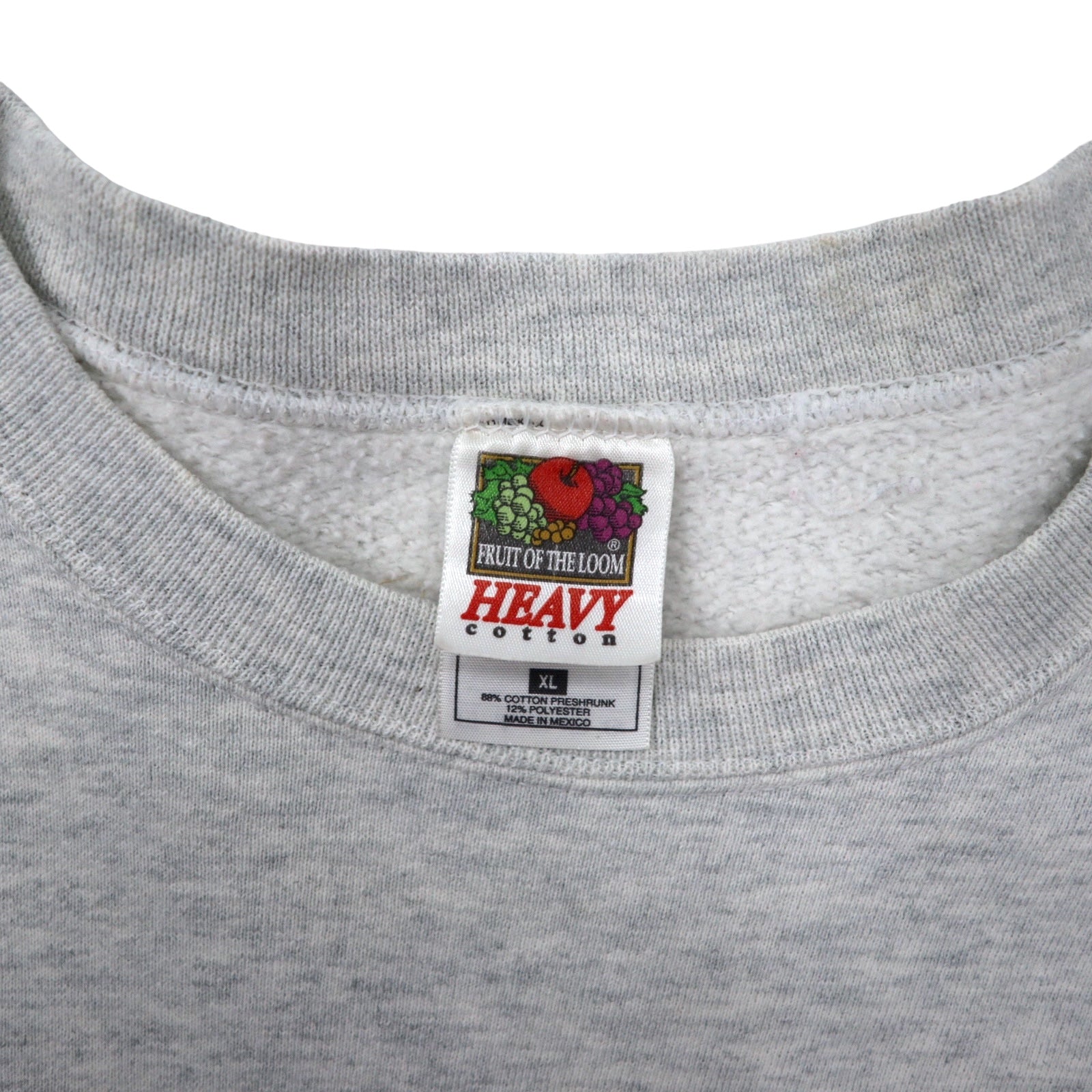 FRUIT OF THE LOOM Anni 2000 Felpa stampata College XL Grigio Cotone ALBANY HUSKIES Stampa a 3 strati Made in Messico