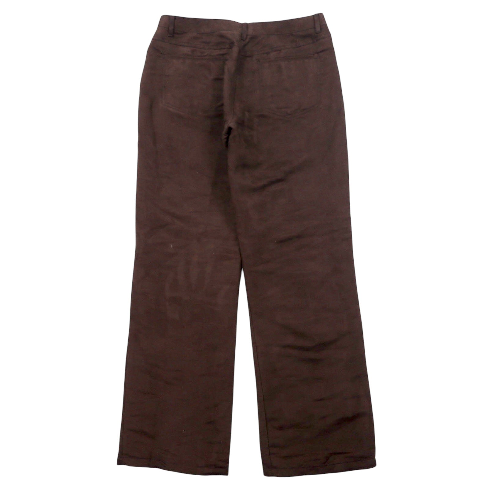 Pantaloni con pinces in camoscio sintetico CONTEMPORAINE anni '90 taglia XL, colore marrone, in poliestere