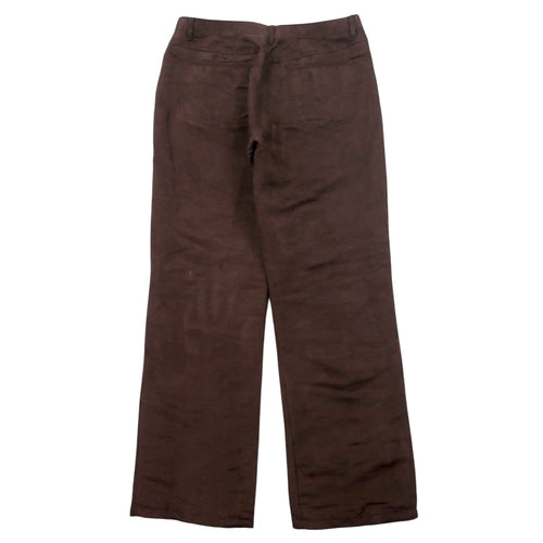 Pantaloni con pinces in camoscio sintetico CONTEMPORAINE anni '90 taglia XL, colore marrone, in poliestere