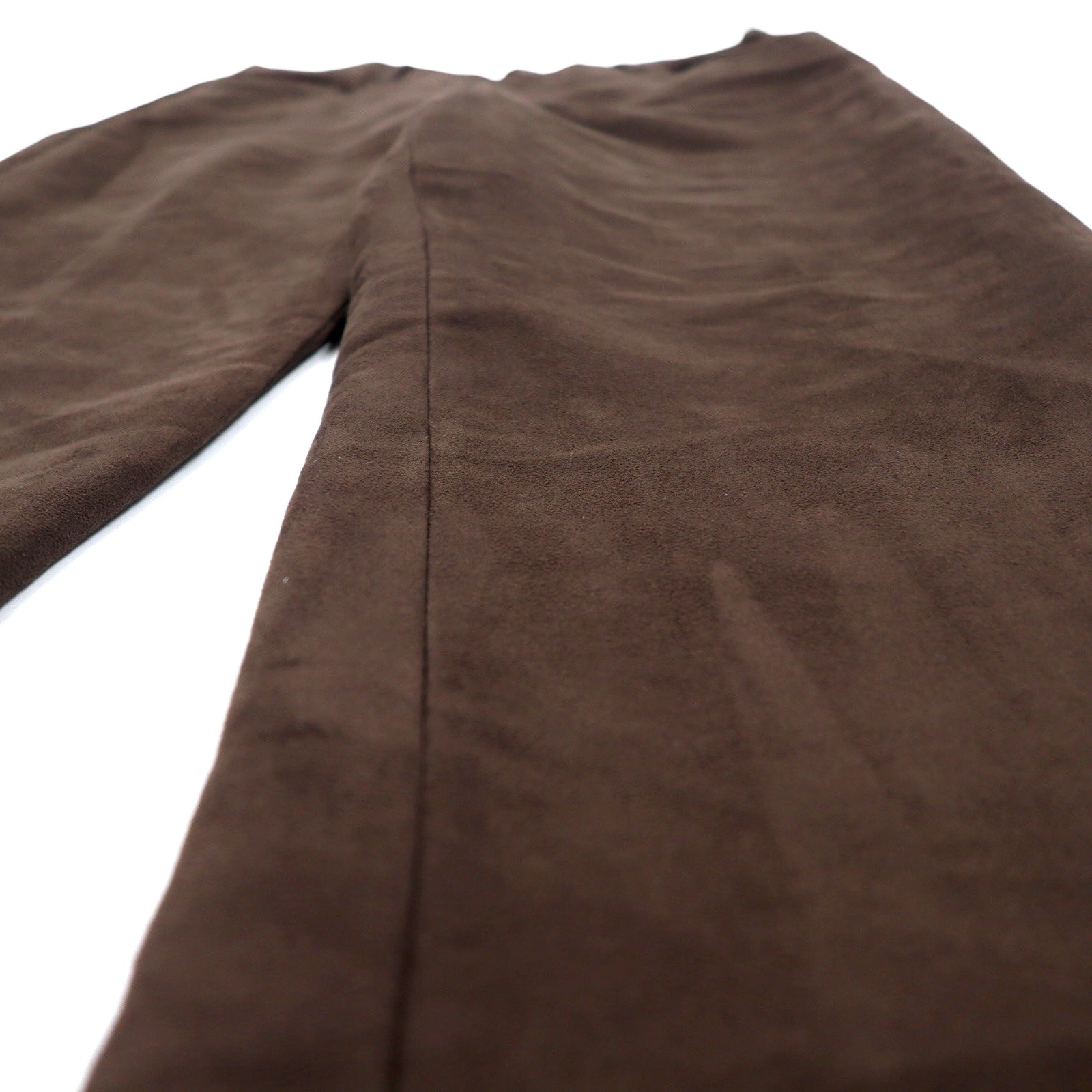 Pantaloni con pinces in camoscio sintetico CONTEMPORAINE anni '90 taglia XL, colore marrone, in poliestere