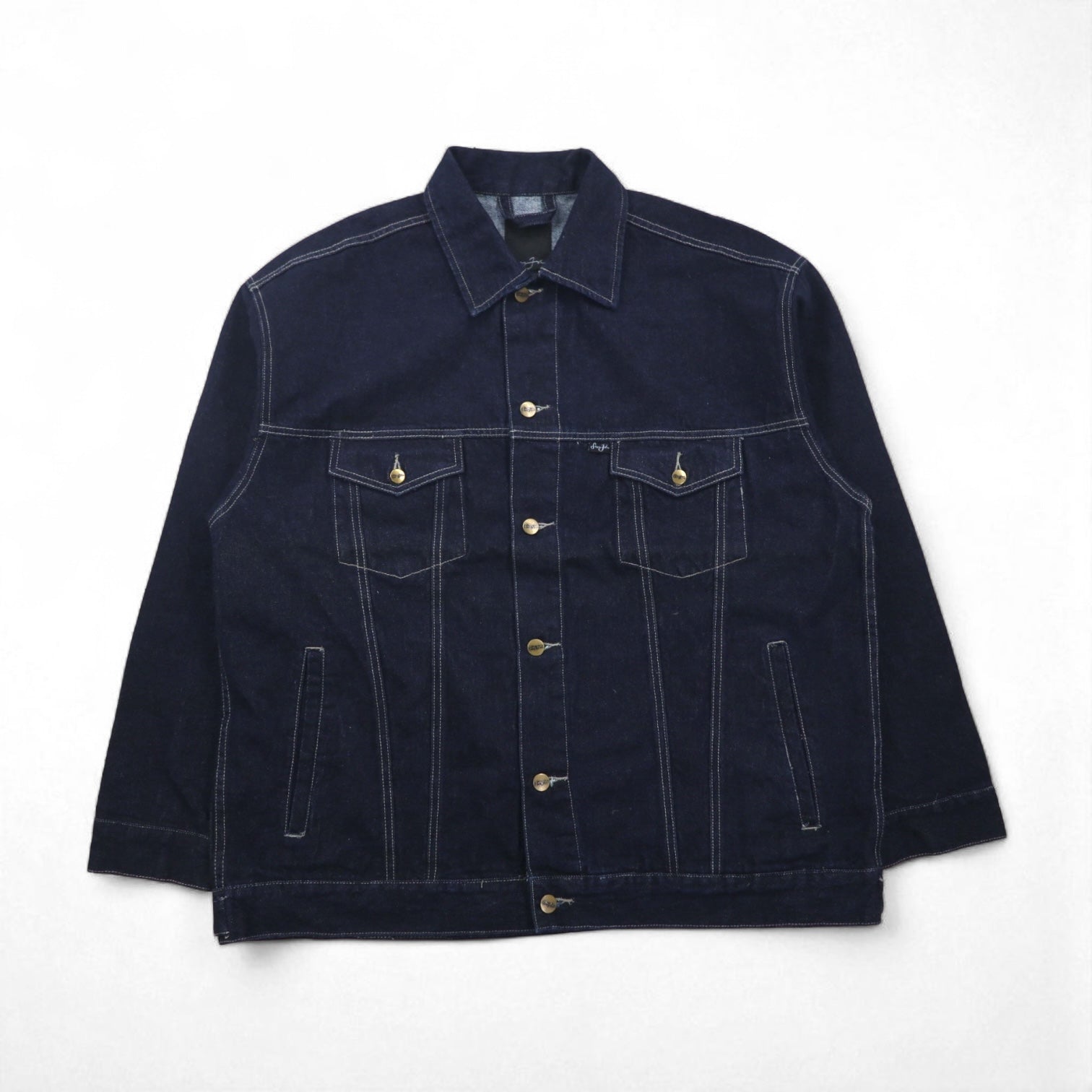 Sean John 90年代 リジッド デニムジャケット Gジャン L インディゴ ブルー 濃紺