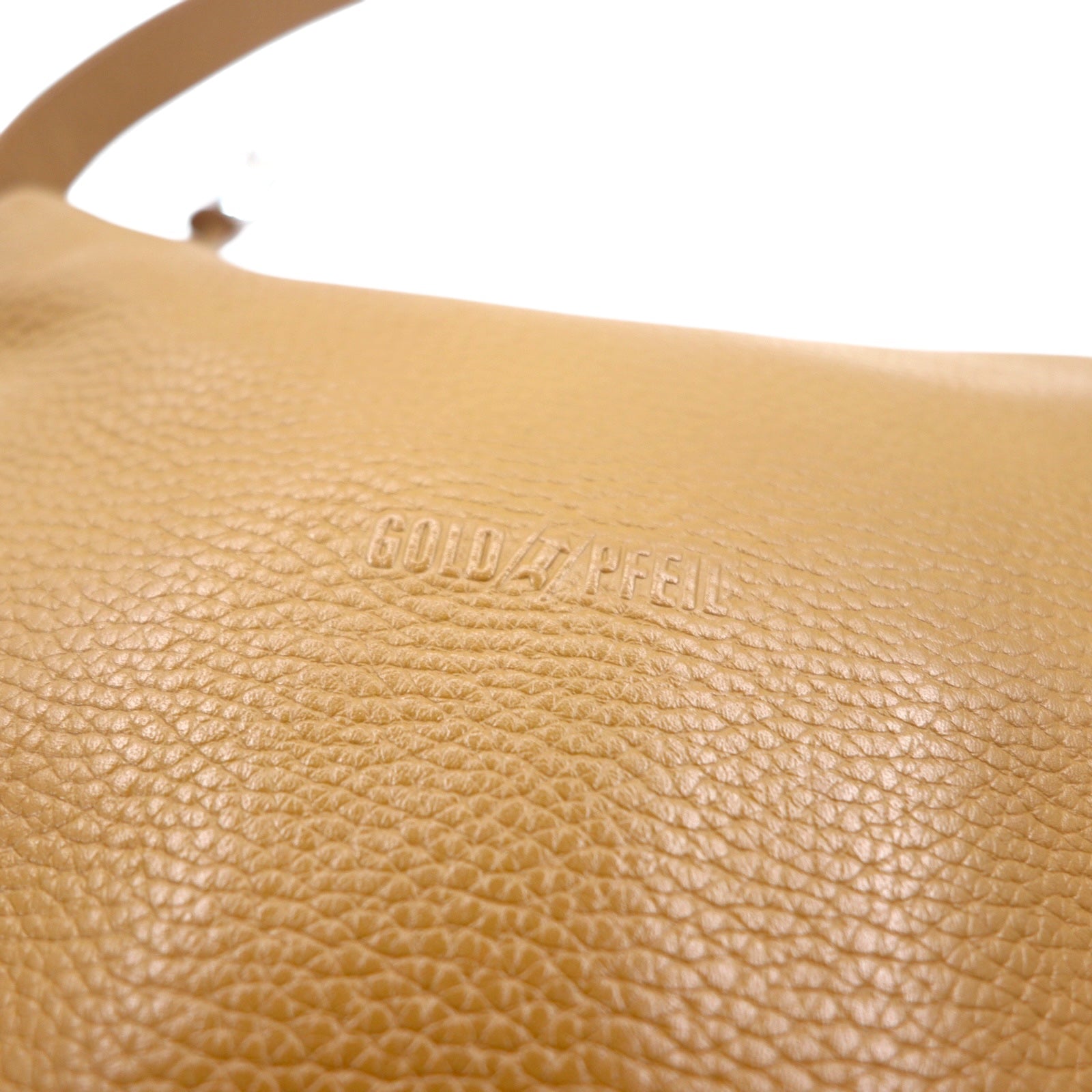 GOLD PFEIL Borsa a tracolla in pelle marrone martellata