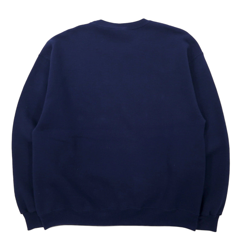 RUSSELL ATHLETIC Anni 2000 Felpa stampata College L Navy Cotone NEVADA Made in El Salvador