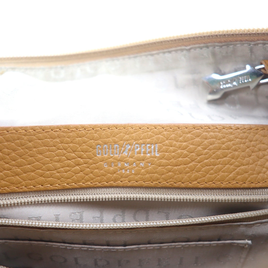 GOLD PFEIL Borsa a tracolla in pelle marrone martellata