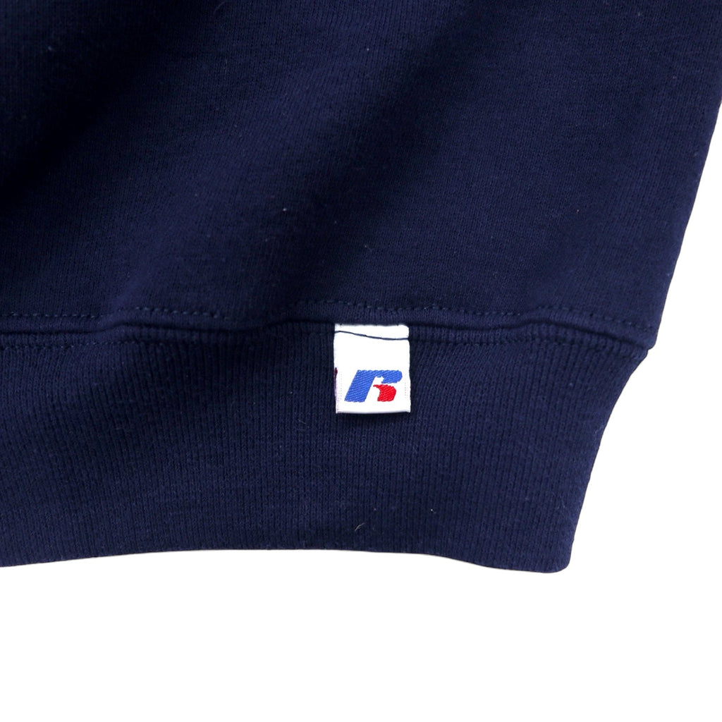 RUSSELL ATHLETIC Anni 2000 Felpa stampata College L Navy Cotone NEVADA Made in El Salvador