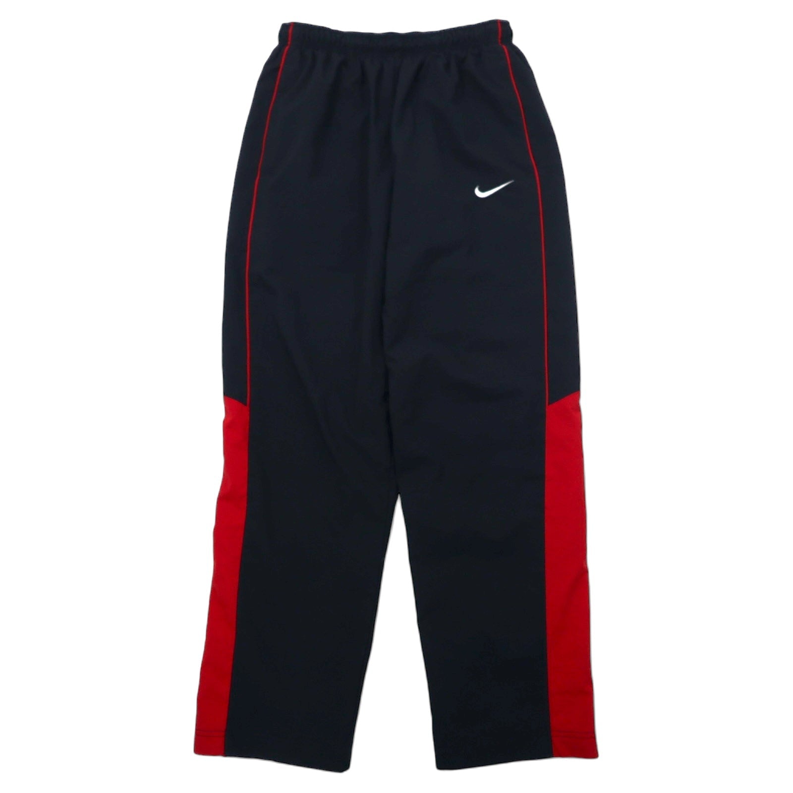 NIKE Pantaloni da tuta L neri in poliestere con strisce laterali, logo Swoosh ricamato 329354-648