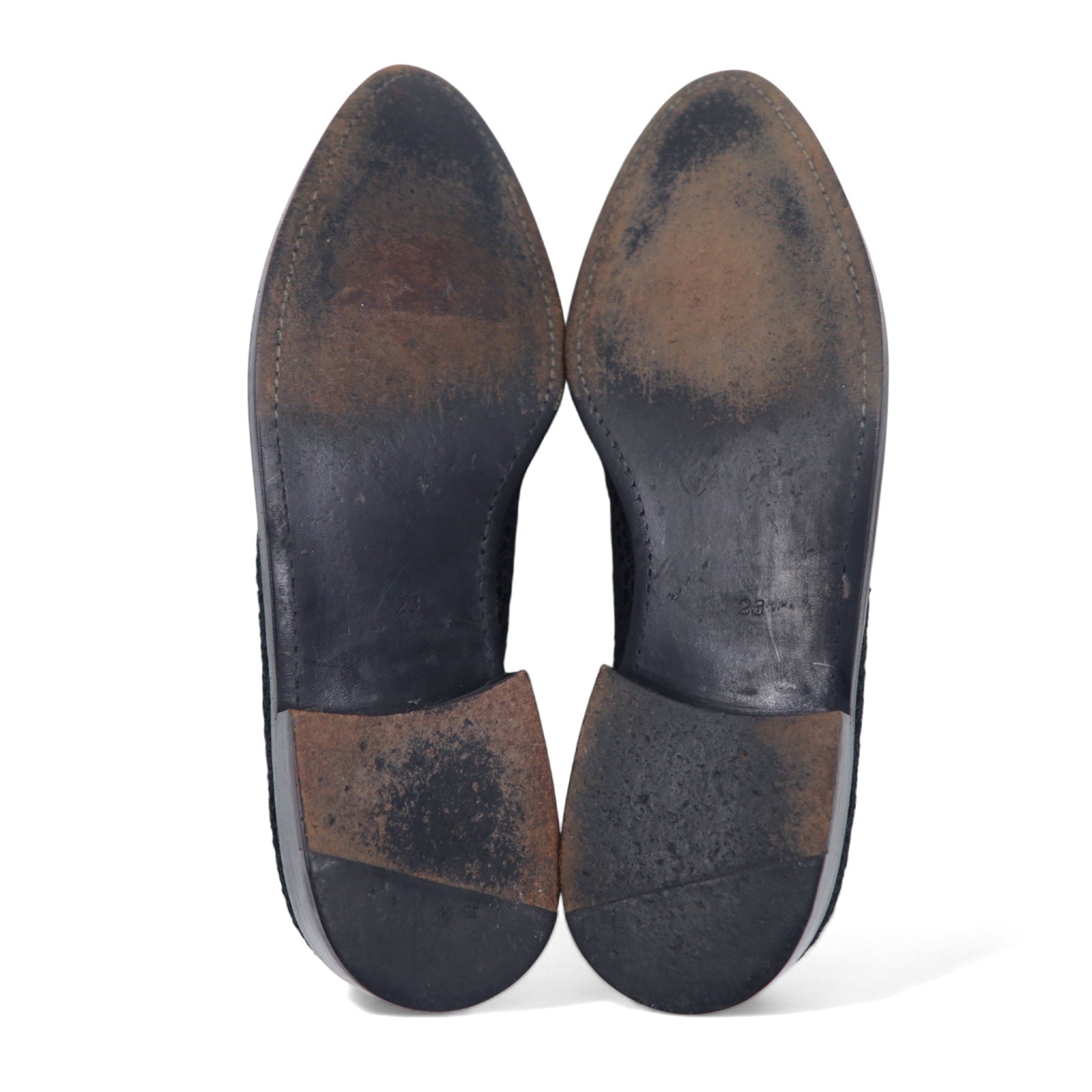 COMME des GARCONS Stivaletti alla caviglia in pizzo floreale, stivaletti, inserti elastici, 23 cm, neri, in pelle, Made in Japan