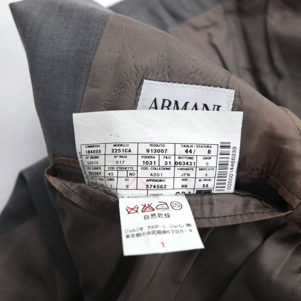 ARMANI COLLEZIONI イタリア製 テーラードジャケット S グレー ウール