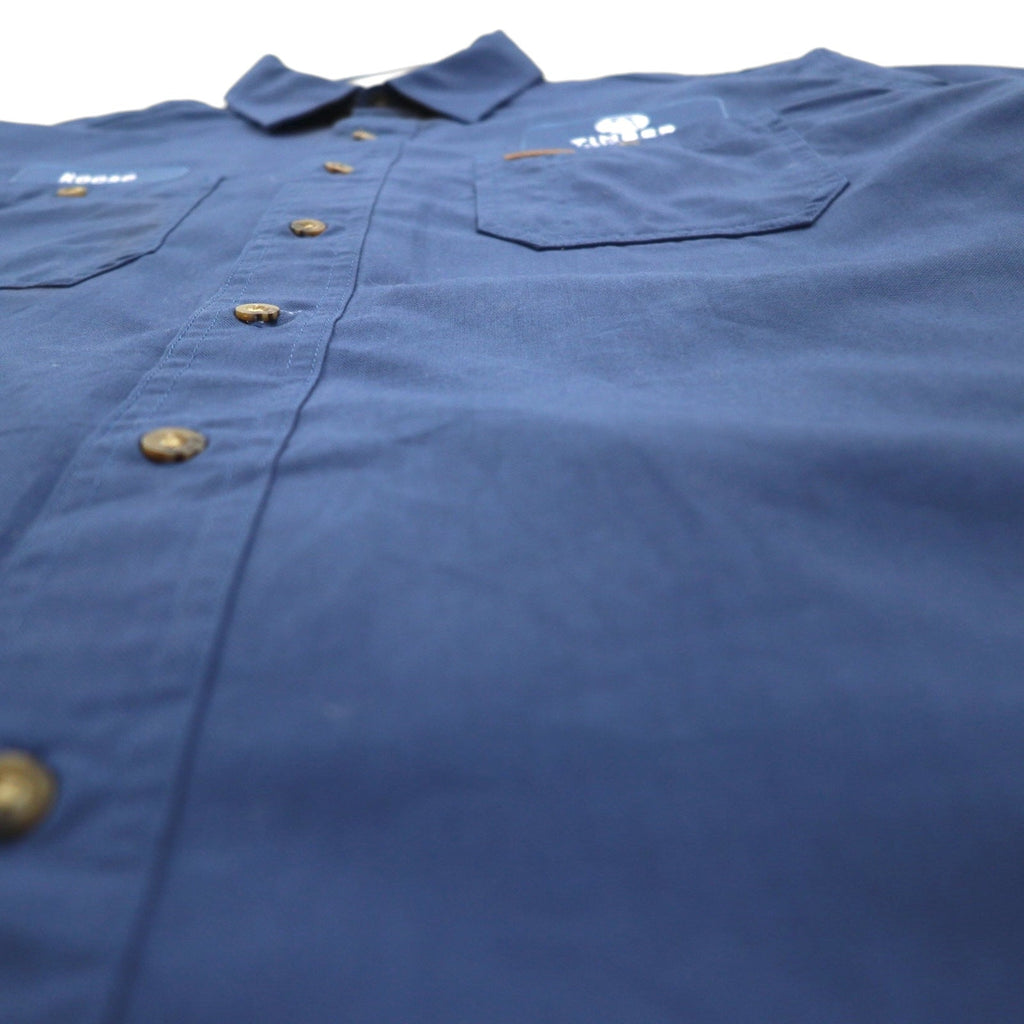 Carhartt camicia da lavoro a maniche corte taglia L, blu navy, cotone, taschino sul petto, ricamo aziendale americano TIMBER 384-19, made in Messico