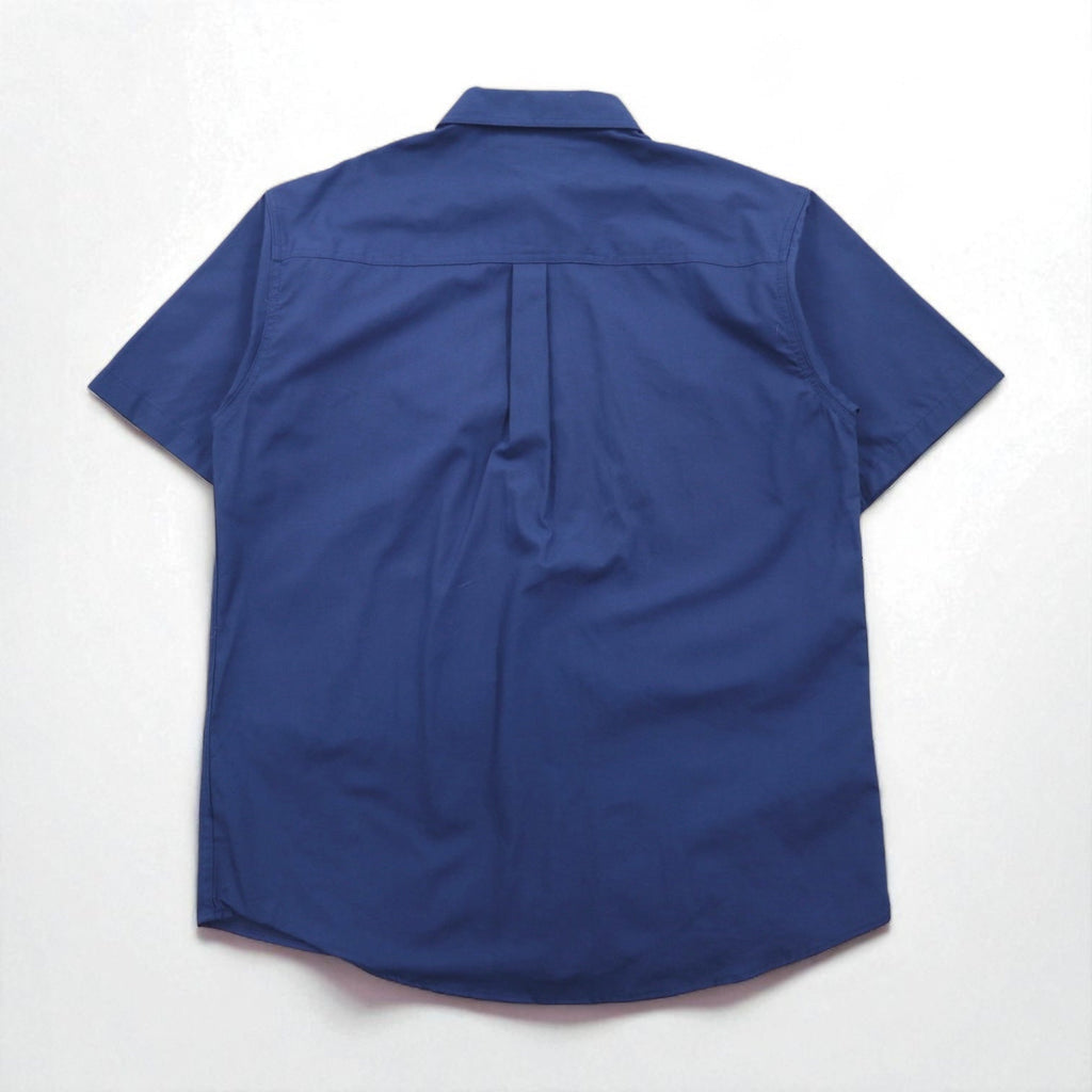 Carhartt camicia da lavoro a maniche corte taglia L, blu navy, cotone, taschino sul petto, ricamo aziendale americano TIMBER 384-19, made in Messico