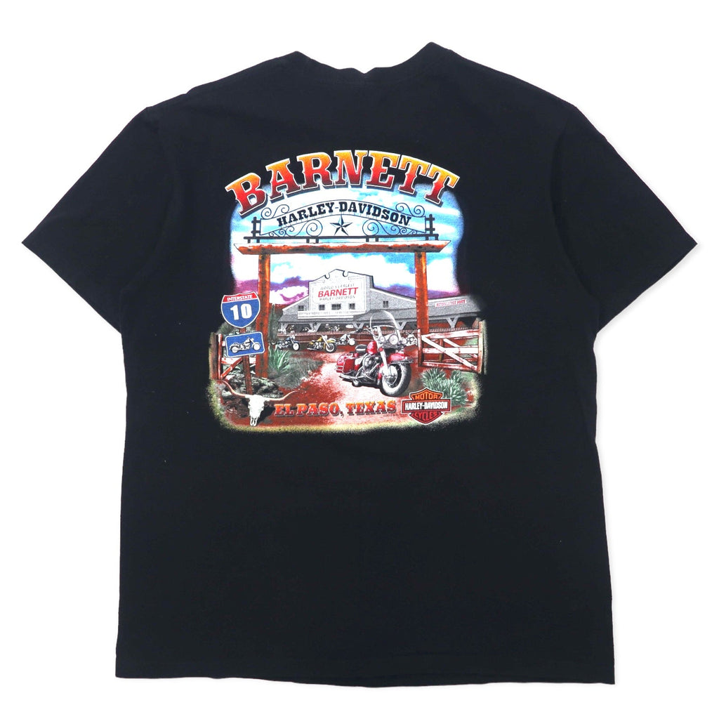HARLEY DAVIDSON T-shirt con stampa logo L Cotone Stampa fronte/retro EL PASO TEXAS Fabbricato in Nicaragua