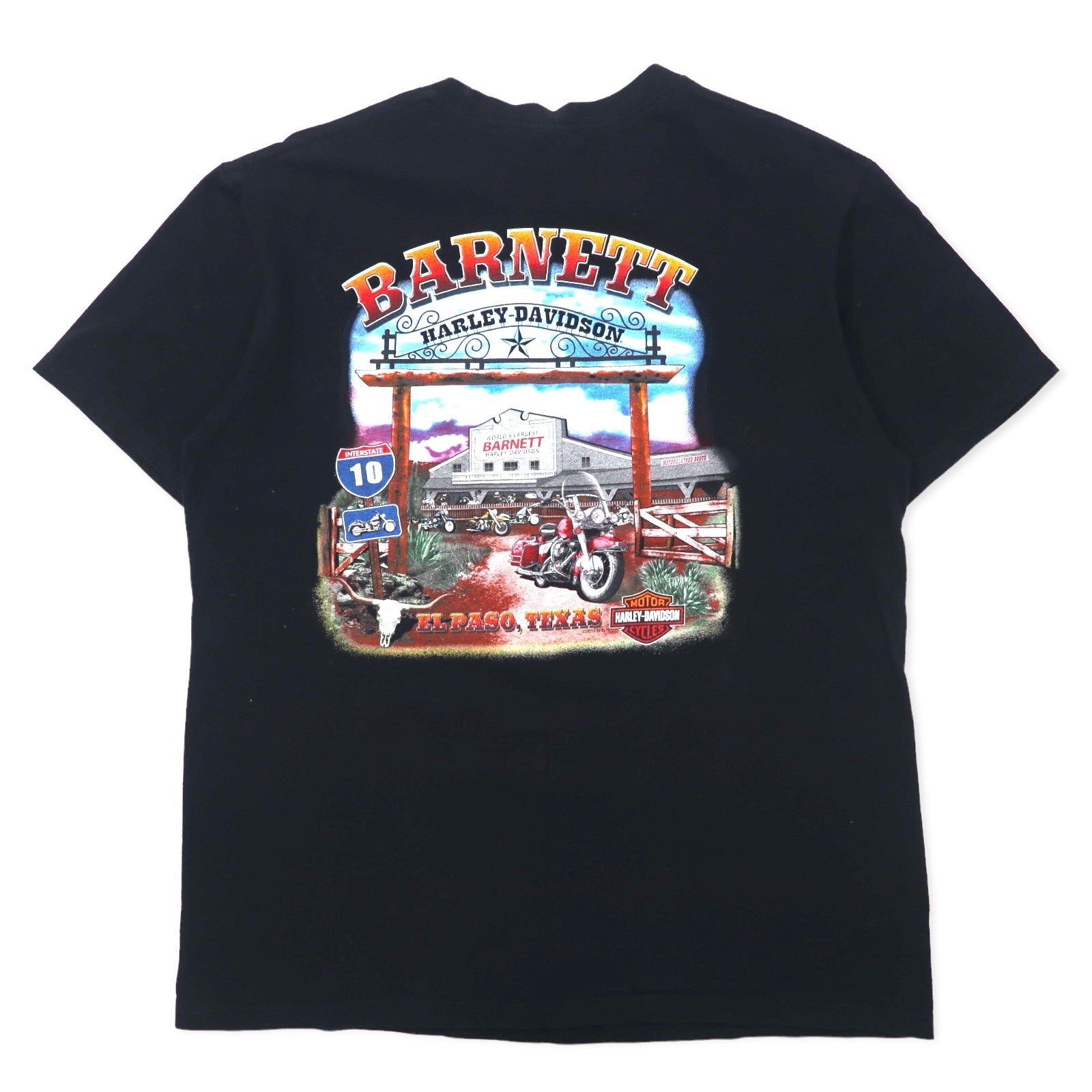 HARLEY DAVIDSON T-shirt con stampa logo L Cotone Stampa fronte/retro EL PASO TEXAS Fabbricato in Nicaragua