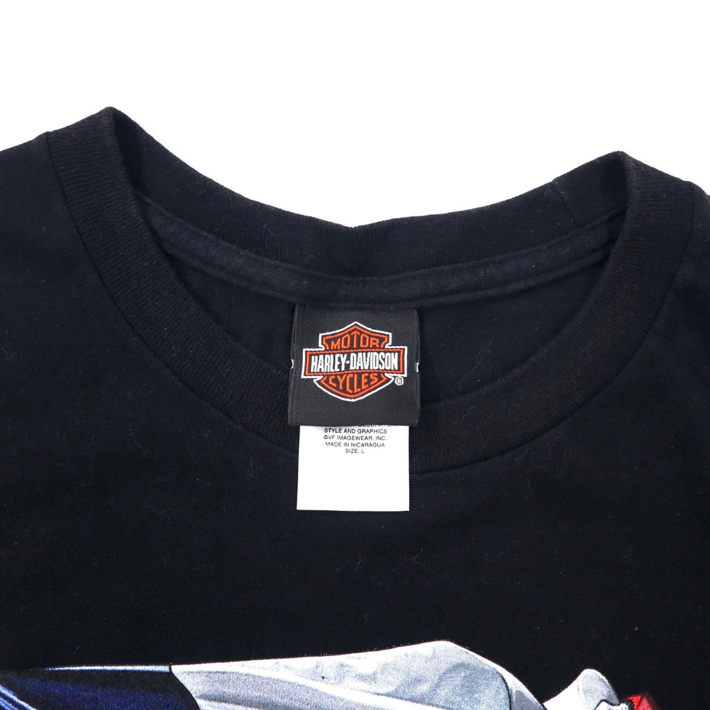HARLEY DAVIDSON T-shirt con stampa logo L Cotone Stampa fronte/retro EL PASO TEXAS Fabbricato in Nicaragua
